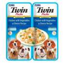 CHURU Perro Twin Pollo Verduras Queso con Caldo de Pollo 2X4