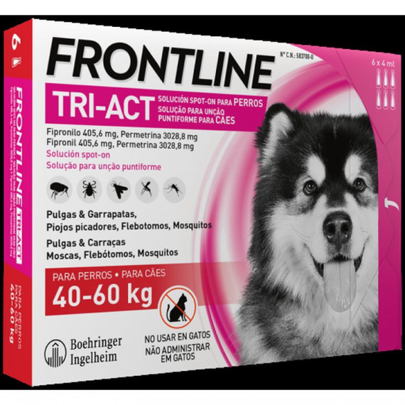Frontline Tri-act 40-60 Kg Caja 3 Pipetas  BOEHRINGER INGLEHEIM