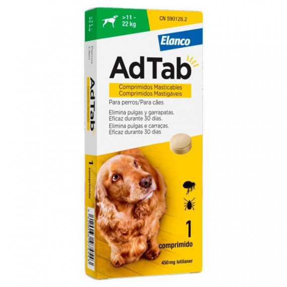 Adtab Perro Comprimido 450 Mg 11-22 Kg 1 Ud  ELANCO