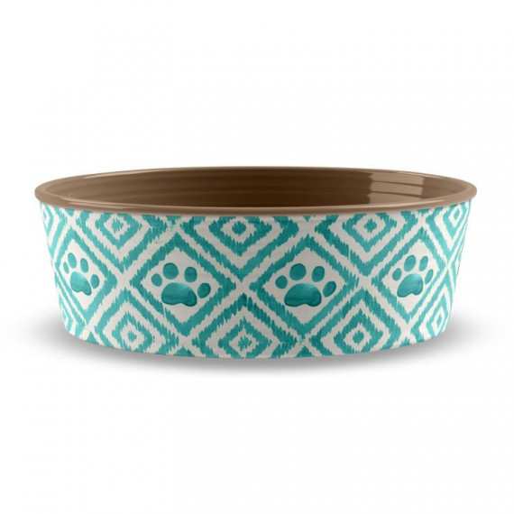 TARHONG Perro Comedero Huellas Turquesa 470 Ml