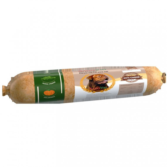 SANOVID Perro Salchicha Pollo, Judía Verde y Calabaza 500 Gr