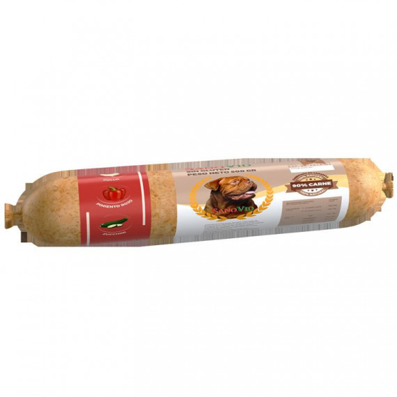 SANOVID Perro Salchicha Pollo, Pimiento Rojo y Batata 500 Gr