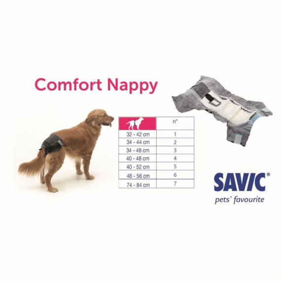 SAVIC Perro Pañal Confort Nappy Talla 2 34-44 Cm