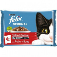 FELIX Gato Adulto Seleccion de Carnes 4X85 Gr