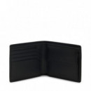 Cartera Plegable de Piel Granulada con Logo Grabado  HUGO BOSS