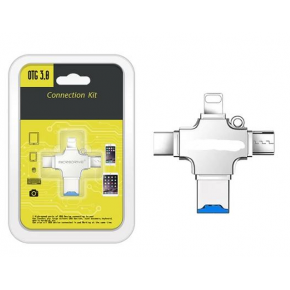 Lector de Tarjetas OTG USB 3.0 5 en 1 (Lightning/Micro USB/Type-C/Micro SD)