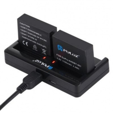 Cargador Dual PULUZ para Bater&iacute;as GoPro Hero 4 (AHDBT-401)