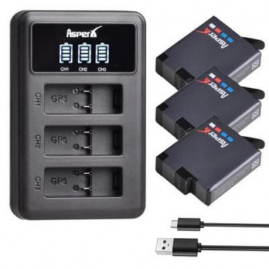 Cargador Dual de Bater&iacute;as PULUZ para GoPro Hero 8/7/6/5 Black