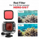 Filtro Rojo PULUZ Compatible con Cámara de Acción HERO7/6/5