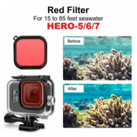 Filtro Rojo PULUZ Compatible con Cámara de Acción HERO7/6/5
