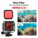 Filtro Rojo PULUZ Compatible Cámara de Acción Hero 4/3+