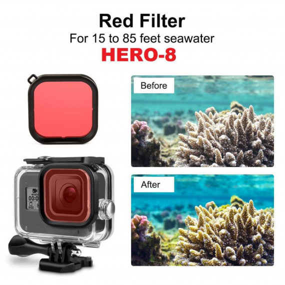Filtro Rojo PULUZ para Gopro HERO8