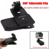 Soporte de Mochila PULUZ con Clip de Pinza Giratorio 360° para Cámaras de Acción (HMAX/9/8/7/6/5/4/3)