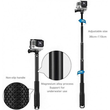 Palo Selfie Extensible PULUZ para C&aacute;maras Gopro Hero (hasta 110 Cm)
