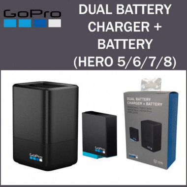 Cargador Dual de Bater&iacute;a + Bater&iacute;a Original GoPro para HERO8/7/6/5 (AADBD-001)