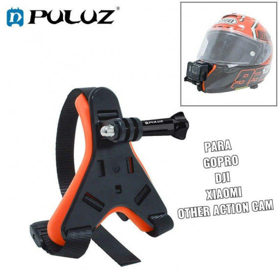 Soporte PULUZ Casco Moto Multiuso Compatible para Action Cam Hero 8/7/6/5/4/3