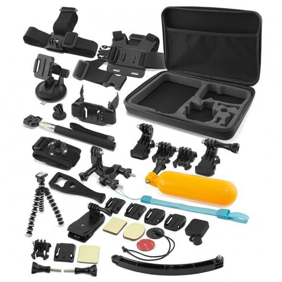 Kit de Accesorios KSIX 38 en 1 Ultimatepack BXGO23 Negro para Gopro y Cámaras de Acción