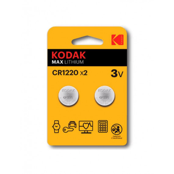 Pila KODAK Max Lithium CR1220 3V (2 Unidades)