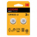 Pila KODAK Max Lithium CR1632 3V, 2 Unidades
