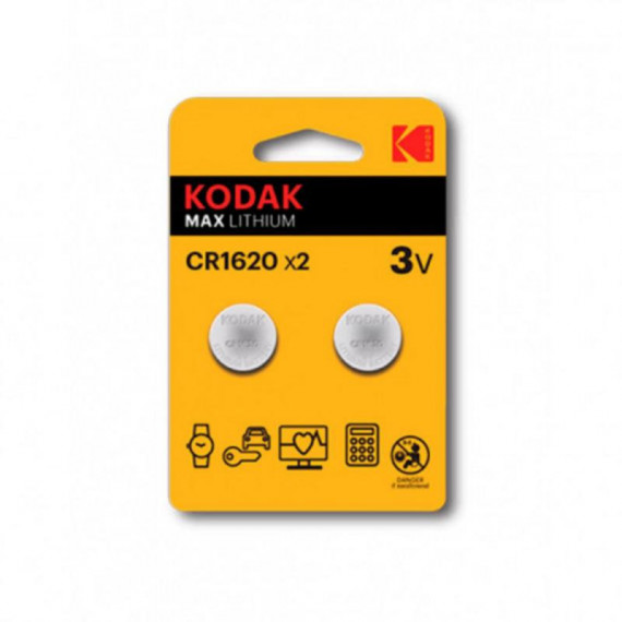 Pila KODAK Max Litio CR1620 3V (paquete de 2 Unidades)