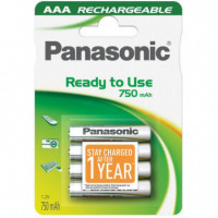Pila PANASONIC Recargable Pack de 4, 750 Mah, Aaa LR03