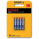 Pila KODAK Max Super Alkaline Aaaa 1.5V (pack de 4 Pilas)