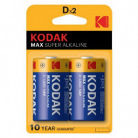 Pila KODAK Max Super Alkaline D LR20 1.5V (pack de 2 Pilas)