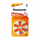 Pila PANASONIC Audífono PR13 Pack de 6 Pilas
