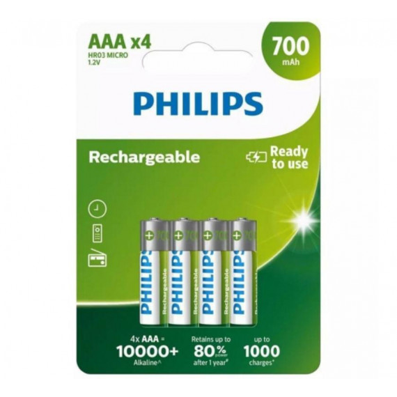 Pila Recargable PHILIPS Aaa 700MAH (pack de 4)