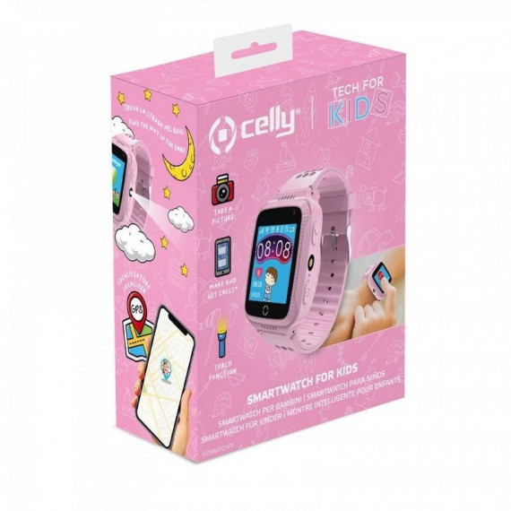 Smartwatch CELLY Kidswatch Pk GPS Sim para Niños (rosa)