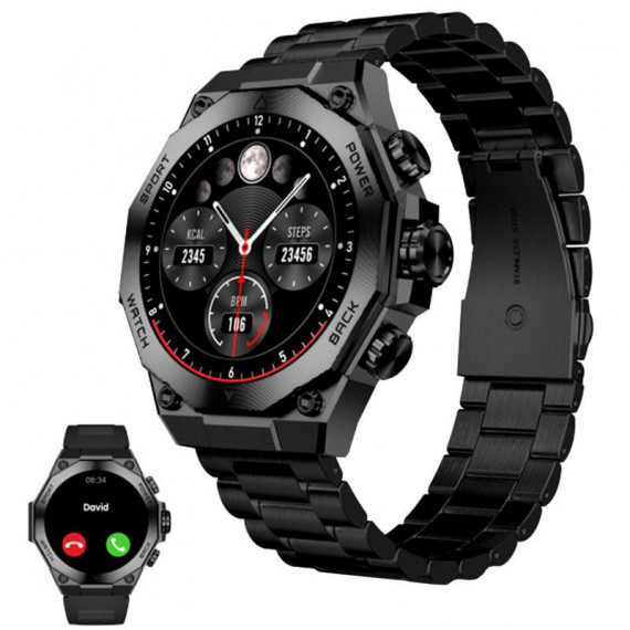 Smartwatch KSIX Titanium Pantalla AMOLED 1.96", Llamadas, Negro (BXSW21N)