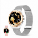 Smartwatch KSIX Lya con Pantalla Amoled 1.7, Autonomía 4 Días, Correas Metal y Silicona, Plata (BXSW29P)