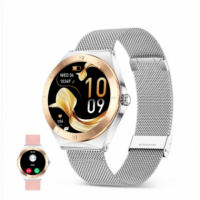 Smartwatch KSIX Lya con Pantalla Amoled 1.7, Autonomía 4 Días, Correas Metal y Silicona, Plata (BXSW29P)