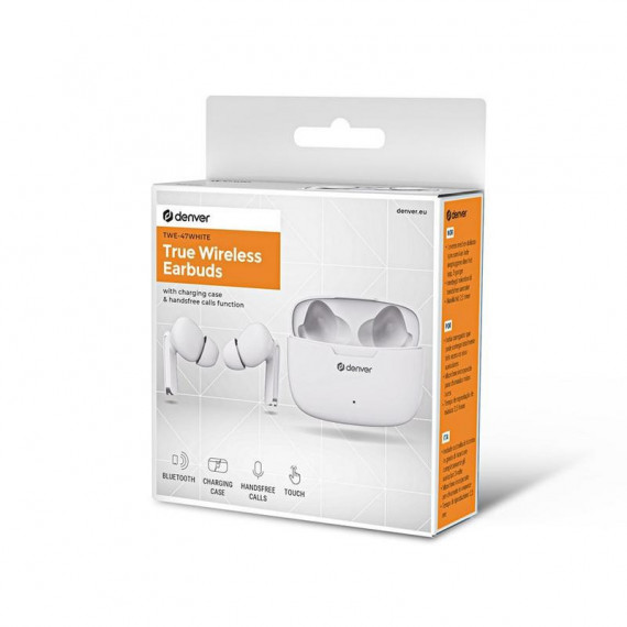 Auriculares DENVER Bluetooth True Wireless TWE-47 Blancos