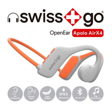 Auriculares Bluetooth Swiss+Go Apolo X4 Gris/Naranja (SWI303114)