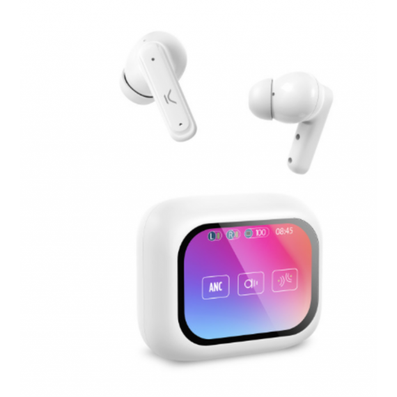 Auriculares Inalámbricos Ksix Vision con Pantalla TFT 2.01" ANC y Asistente de Voz Negro (BTW03N)