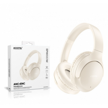 Auriculares Inal&aacute;mbricos Accetel EPW880W TWS con Cancelaci&oacute;n Activa de Ruido (ANC+ENC) y Micr&oacute;fono (Blanco Crema)