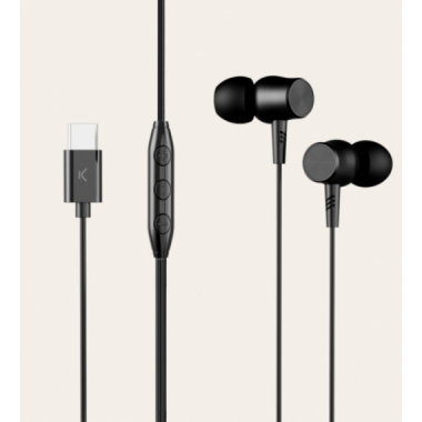 Auriculares Ksix Sound con Cable USB-C 1.2m Negro (BAU01N)