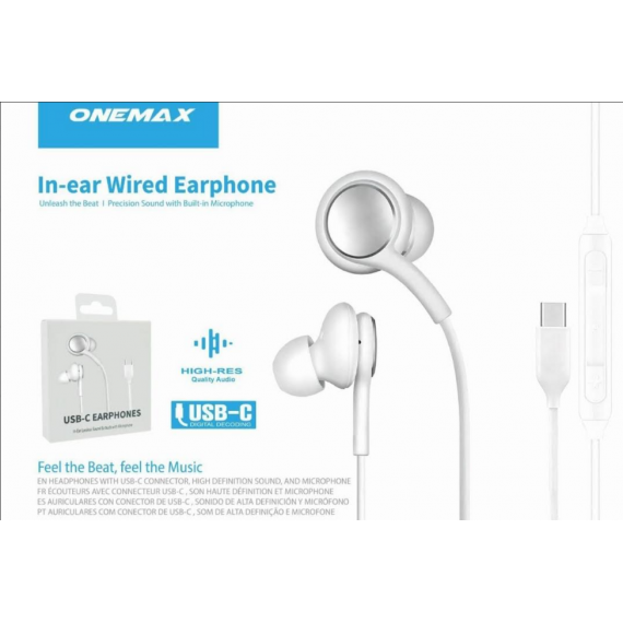 Auricular Onemax G5 Tipo C con Micrófono, Blanco