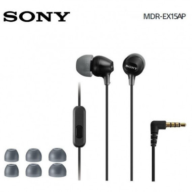 Auricular con Micr&oacute;fono Sony MDR-EX15AP Negro