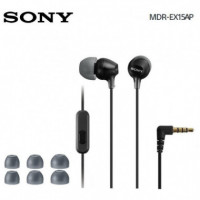 Auricular con Micrófono SONY MDR-EX15AP Negro