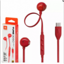 Auricular JBL T305C con Micrófono y Conector USB-C, Rojo