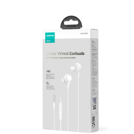 Auriculares con Cable Joyroom JR-EW02 Serie Wired, Blanco
