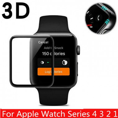 Protector de Cristal Completo con Borde Negro para Apple Watch Series 4/3 38mm