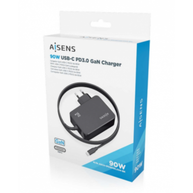 Cargador AISENS 90W USB-C PD3.0 1xUSB-C 1.8M (ASCH-1PD90WL034-BK) Negro