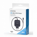 Cargador de Pared AISENS 65W USB-C PD3.0 con Cable de 1.8M Negro (ASCH-1PD65WL-BK)