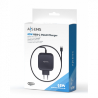 Cargador AISENS 65W Usb-c PD3.0 con Cable 1.8M Negro (ASCH-1PD65WL-BK)