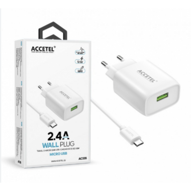 Cargador de Pared Accetel Micro USB 2.4A (12W) AC335