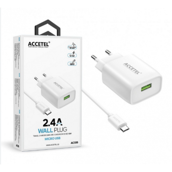 Cargador de Pared Accetel Micro USB 2.4A (12W) AC335