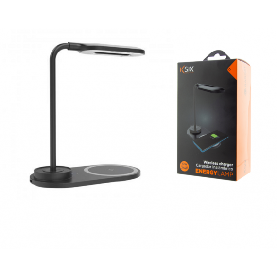 Lámpara y Cargador Inalámbrico KSIX Energylamp 10W (BXCQILAMP01) Negro